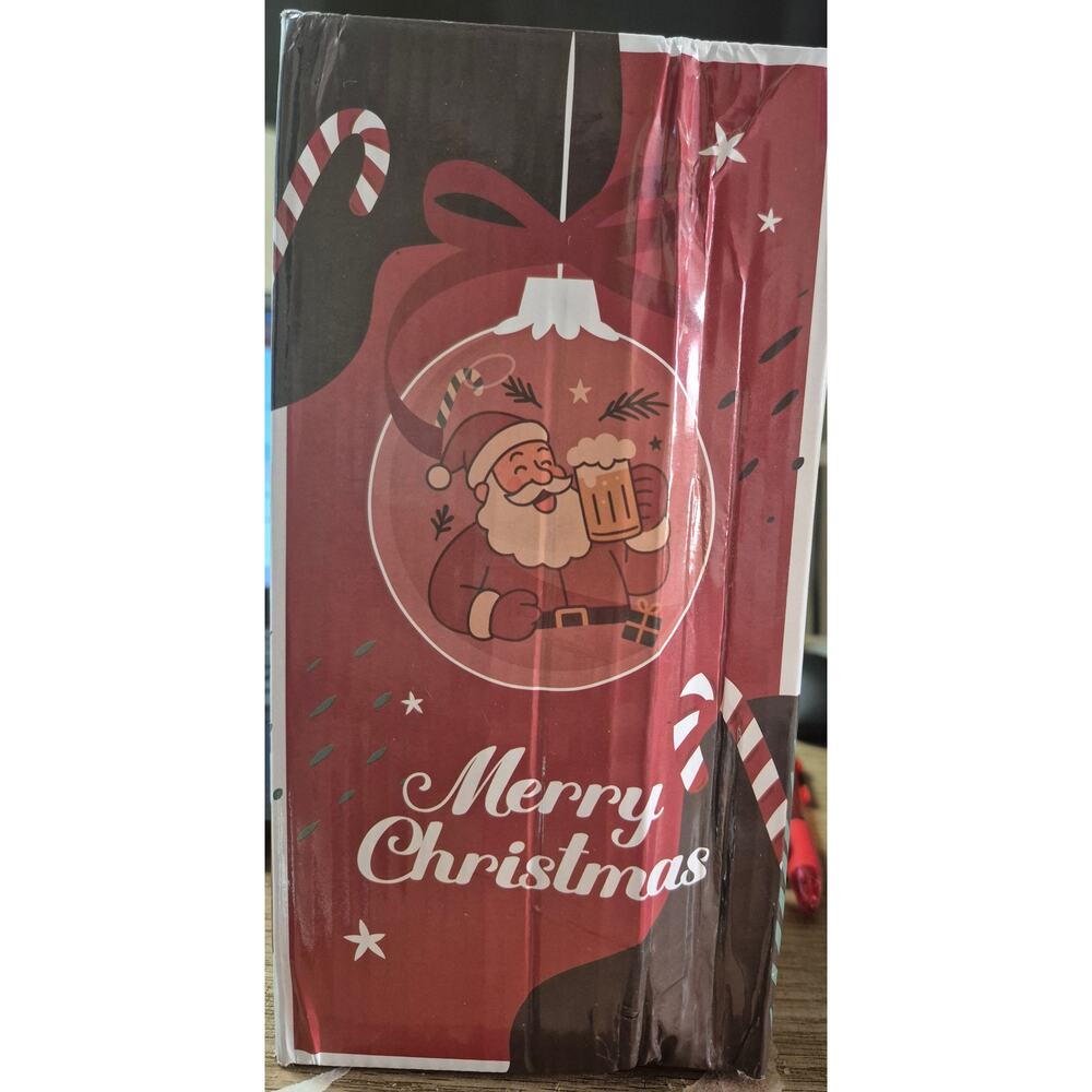 It's A Wondeful Time For A Beer 16 oz Santa Drinking Glass Funny XMAS Gift s3 - Picture 4 of 5